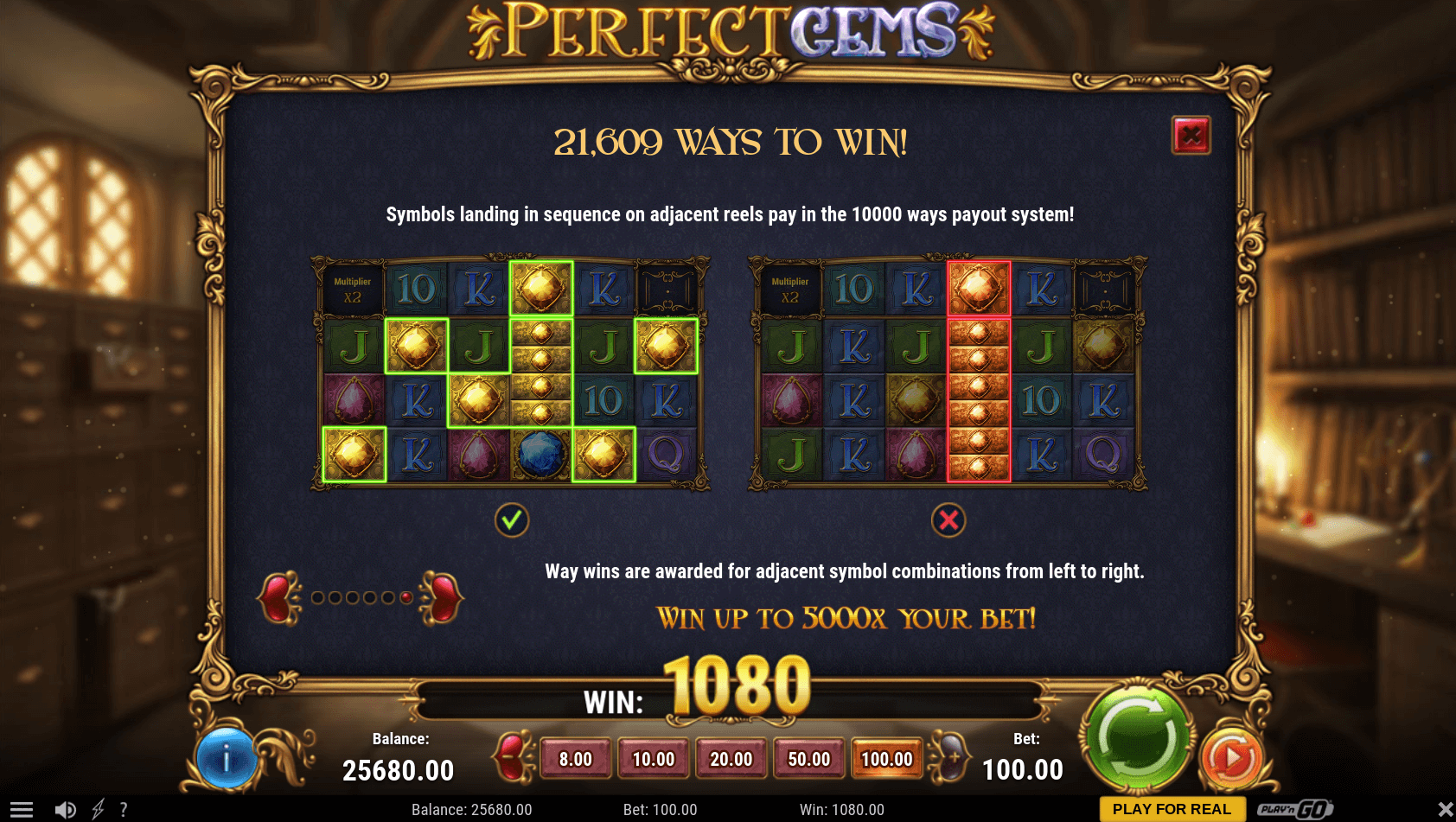 Play N Go Perfect Gems Slot Symbols